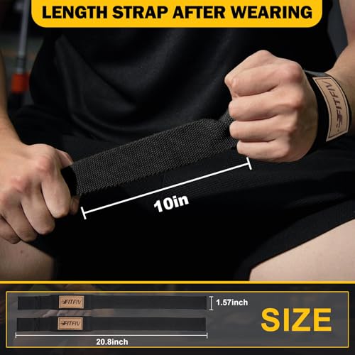 Lifting Straps for Weightlifting, Lifting Wrist Straps for Gym Strength Training, Neoprene-padded Wrist Cushion - Men & Women - color: Black Brown
