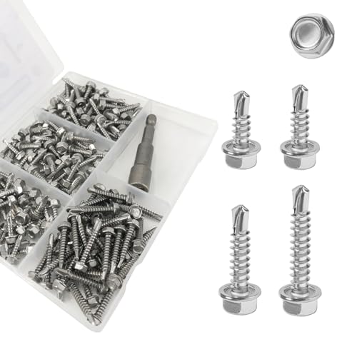 Sheet Metal Screws，Hex #8 Kit 1（155） | Metal Fastener - color: Hex #8 Kit 1（155）