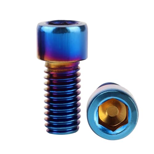 6Pcs Bike Screws M6x10 12 16 18 20 25 30 35mm Stainless Steel Socket Head Cap Allen Hex Bolt (Burnt Blue, M6 x12mm) - color: Burnt Blue, size: M6 x12mm