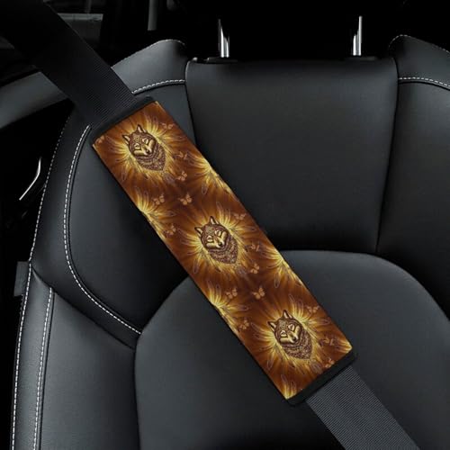 2 Pack Indian Wolf Wolves Car Seat Belt Pad Breathable Shoulder Harness Cover for Adult Use, Stroller Pushchair High Chair, Pressure Relief - color: Pattern 589