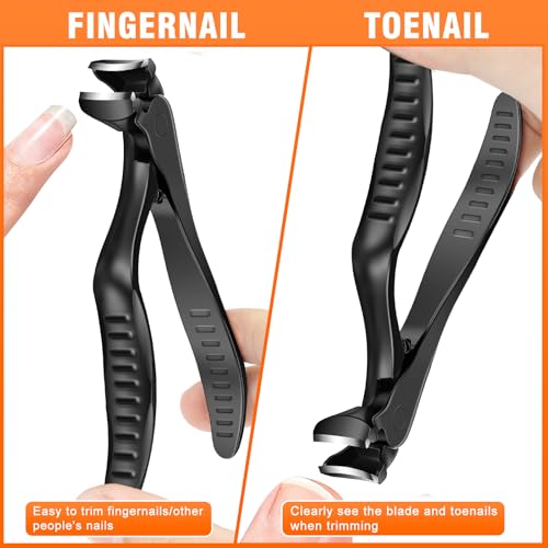 DRMODE Toenail Clippers for Seniors, Long Handled Angled Head Toe Nail Clippers for Thick Nails for Seniors with Wide Opening, Large Heavy Duty Finger Nail Clippers for Men Women with Catcher - size: Exra Large