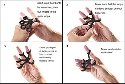 3PCS Finger Stretcher Resistance Bands Strength Trainer for Forearm Exercise Guitar Finger Strengtheners Rock Climbing 6.6 8.8 11 Pounds - color: style 3-2
