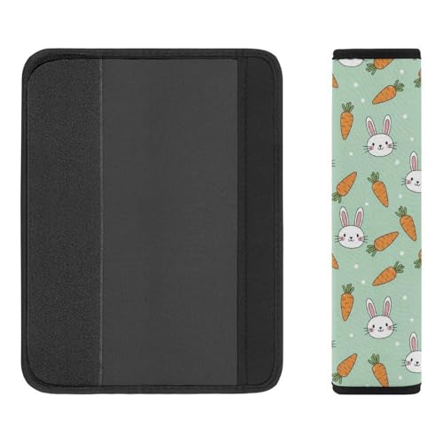 2PCS Cartoon Rabbit Cute Bunny Carrot Car Seat Belt Pad Universal Fit Seat Belt Covers Cushion for Kids, Car Seats Pushchair Strollers High Chair Pushchair, Easy Install (No Tool) - color: Pattern 903