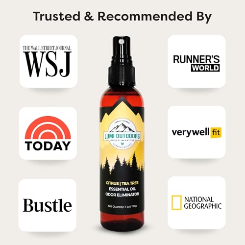 Lumi Outdoors Natural Shoe Deodorizer Spray & Odor Eliminator - Fresh Citrus Tea Tree Essential Oil Odor Eater - style: 1 Pack - Citrus Tea Tree
