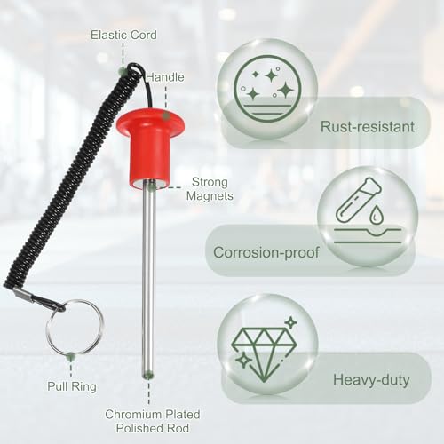 Gym Pin Weight Stack Pin Strength Training Lifting Equipment Replacement with Pull Rope Fitting for Club - color: Red, size: 0.3 x 4.9 Inch