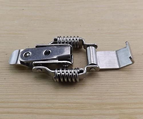 NRC&XRC Stainless Steel All in one Double Spring Locking Latch hasps Chest Toggle Catch Clasp Furniture Hardware Accessories w/Screws (2, S) - size: Small