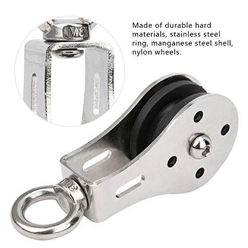 Exercise Bearing Pulley | Silent Traction Wheel for Lifting/Climbing/Gym | Stainless Steel & Nylon Construction | 237g Lightweight, 13x5.5x4cm