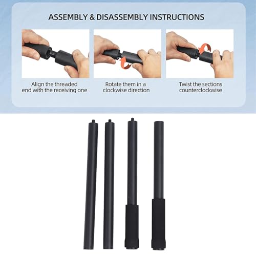 Yoga Stick, Steel Adjustable Stretching Stick, Adjustable Mobility Stick with Foam Handles for Exercise, Stretching, Balance