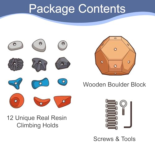 Handcrafted Boulder Block for Climbers - Rock Climbing Ball Finger Trainer, 3D Simulated Climbing Training Balls for Rock Climbers, Grip Strength Enhance Tool Gift for Beginners & Professionals