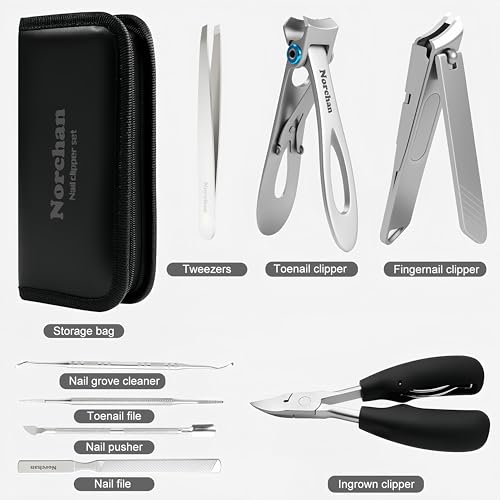 Heavy Duty Toenail Clipper Set for Seniors with Case | 8 in 1,Precision Sharp Blades,Great for Home and Travel