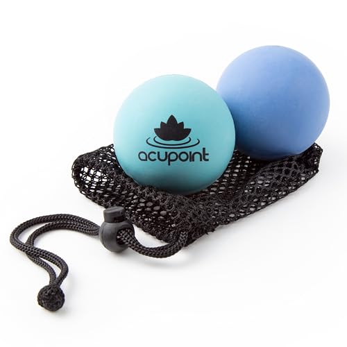 Acupoint Massage Therapy Ball Set of 2 - Myofascial Release, Trigger Point & Deep Tissue - Lacrosse Ball for Back, Neck, Foot and Plantar Fasciitis Relief - style: Blue