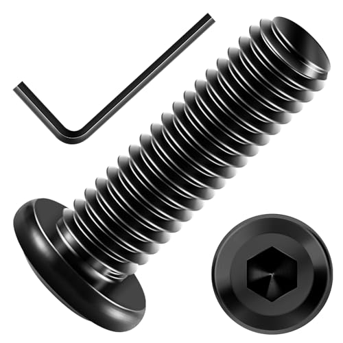Mywish M10 x 30mm 20Pcs Flat Head Hex Socket Cap Screws Bolts, 304 Stainless Steel Furniture Bolts Full Thread & Hex Spanner, Black Oxide - color: Black-M10, size: 30mm