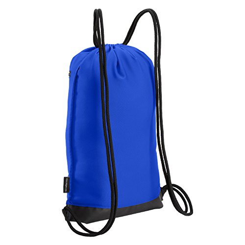 Skog Å Kust GymSak | Patented 2-in-1 Drawstring Cinch Bag with Removable Waterproof Dry Bag | Blue & Grey - color: Navy Blue