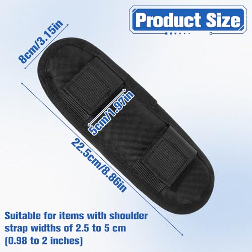 Removable Backpack Strap Pads, Universal Breathable Cushion, Black Shoulder Strap Pad for Backpack, Luggage, Guitar Strap, Laptop Bag