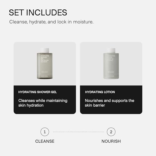 biotyspa Daily Essentials - Hydrating Shower Gel & Body Lotion with Hyaluronic Acid, Niacinamide & Aloe Vera - Cleanses & Moisturizes - Organic, Vegan, Made in Australia - 2pc Set - 400ml Each - size: 13.53 Fl Oz (Pack of 2)