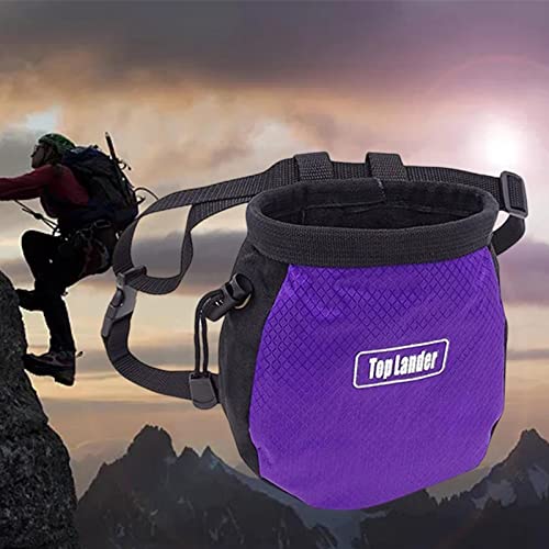 SM SunniMix Rock Climbing Chalk Pouch with Waist Belt Oxford Cloth Chalk Bag Bouldering Back Pocket Storage Equipment Suitable for, Purple