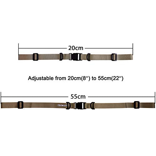 Wisdompro Backpack Chest Strap, Heavy Duty Backpack Sternum Strap Add on | Adjustable Nylon Chest Belt Replacement with Quick Release Buckle, for Travel, Hiking, Camping and Jogging - with Slide Locks - color: Khaki