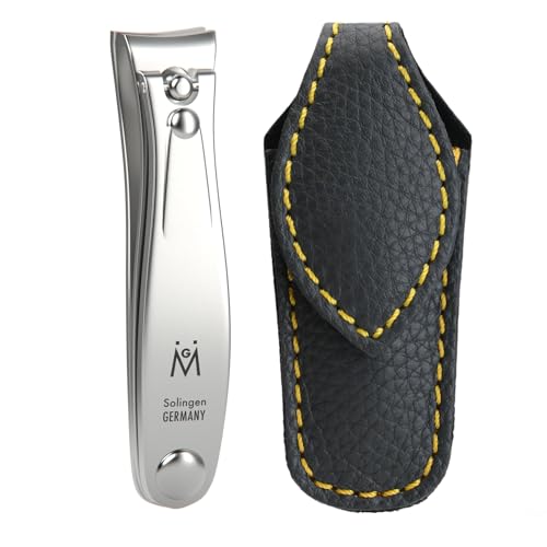 GERMANIKURE Professional Large Nail Clipper (8 cm) - FINOX Surgical Stainless Steel Manicure and Pedicure Tools in Leather Case- Ethically Made in Solingen Germany - 4712 - Travel Size Nail Care - size: Large (8 cm)