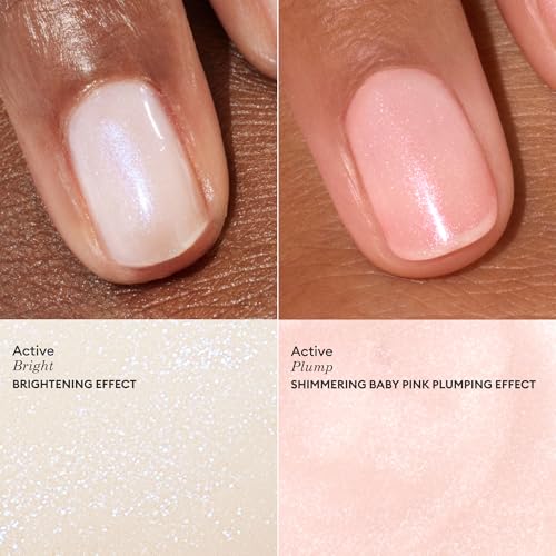 Manucurist Active Icons Duo Bright & Plump Nail Polish Set | Nail Care Duo with Active Bright and Active Plump - Helps Brighten Nails for a Natural-Looking Glow - No Lamp, Vegan - color: Active Bright, Active Plump