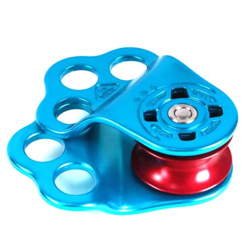 Climbing Pulley,30KN Three Holes Ball Bearing Single Pulley,Rock Climbing Pulley for 14mm Rope Hauling, Rock Climbing, Rescue Applications, Zipline Sports Etc