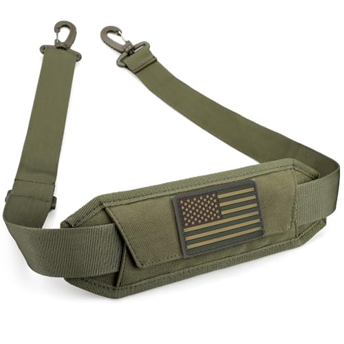 WYNEX Shoulder Strap, 55 inch Universal Bag Strap Replacement with Pad | Single Shoulder Strap with Detachable Thick Pad, Crossbody Bag Strap for Tactical Pouch Tool Bag Messenger Bag Luggage Duffle - color: Army Green, size: 1.5“ Strap