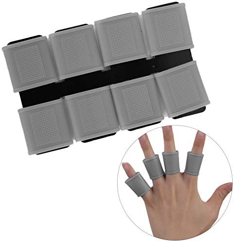 Finger Sleeves, 8pcs Finger Protector Silicone Finger Tube Golf Gloves Golf Finger Protector Tape Anti Slip Elasticity Golfer Swing Grip Golf Finger Band Cover Sets (Grey) - color: Grey