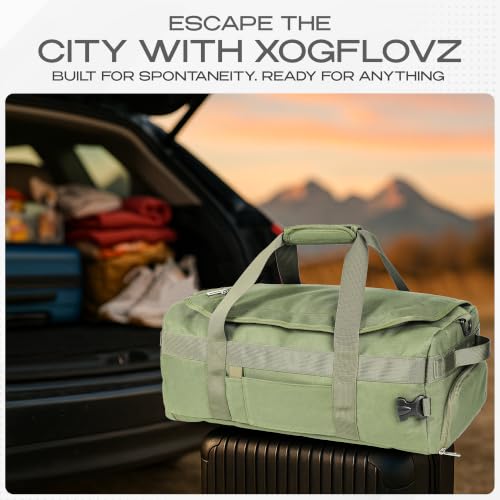 3-in-1 Duffle Bag Backpack with Shoe & Laptop Pocket, Cup Holder, Ventilated Gym & Travel Bag (Dark Green) - color: Dark Green