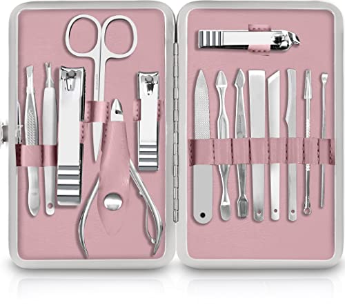 Utopia Care Manicure Set Professional Nail Clippers Kit | 16-Piece Manicure & Pedicure Nail Kit Gift Set for Men Women with Fingernail & Toenail Clippers, Premium Travel Case - color: Purple, size: Pack of 16