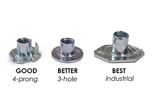 Escape Climbing Four Pronged Zinc T-Nut | Durable Steel Hardware for Rock Climbing Holds | Easy Install (100)