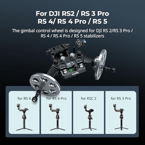 SmallRig Gimbal Control Wheels for DJI RS2 / RS 3 Pro/RS 4 / RS 4 Pro/RS 5 | Intuitive Control | Adjustable Damping | Dual Power Supply, for Heavy Duty Tripod - 4525 - style: Gimbal Wheel
