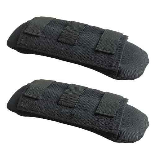 Shoulder Strap Pad for Optimal Weight Distribution, Plate Carrier Shoulder Pads with Velcro, Backpack Strap Pads, Shoulder Strap Cushion for Tactical and Weighted Vests, Body Armor, Waist Belts - color: Black