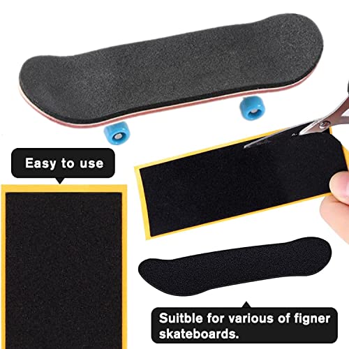 WINDIR 24Pcs Foam Grip Tape +1 Finger Pant for Fingerboards, 38 * 110mm Professional Black Wooden MiNi Skateboards (24+1) - color: 24pcs+1 Finger Pant