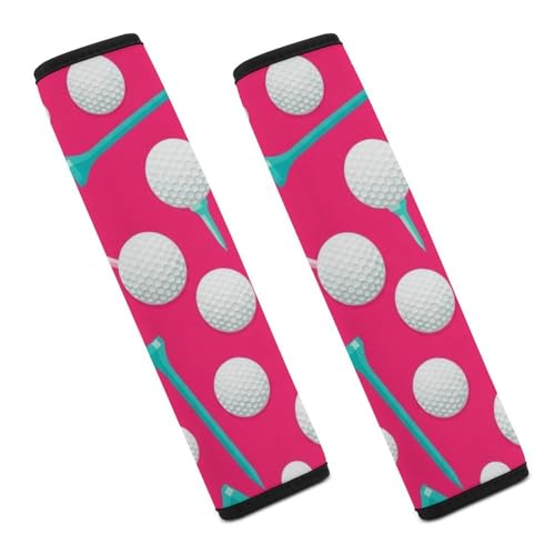 2 Pack Golf Pink Car Seat Belt Pad Soft Padded Harness Pads Strap for Child, Car Seats Pushchair Strollers High Chair Pushchair, Anti-Slip Pad - color: Pattern 489