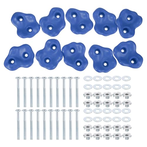 PATIKIL Rock Climbing Holds, Climbing Rock Wall Grips Play Set - color: Blue, size: B-Large