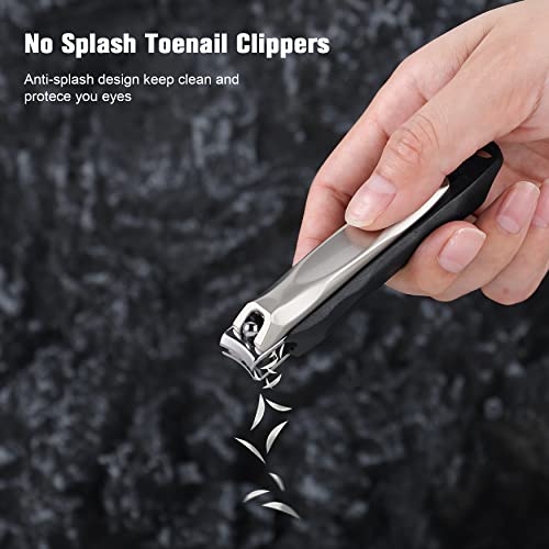 FERYES 3-in-1 Fingernail Clipper with No-Splash Nail Catcher and Metal Storage Box - Toenail Clipper with Nail File for Men & Women - Champagne - color: Champagne