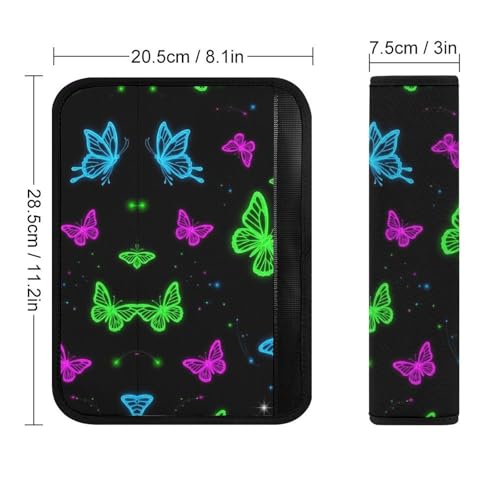 1 Pair Space Blue Butterfly Car Seat Straps Shoulder Pads Soft Padded Harness Pads Strap for Adult Use, Stroller Pushchair High Chair, Comfortable Driving - color: Pattern 495
