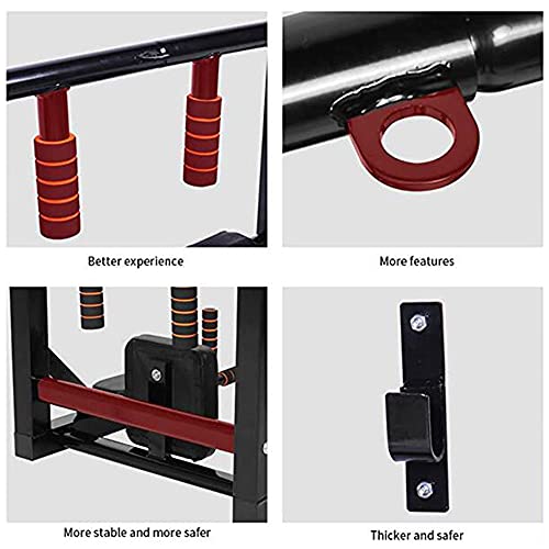 Wall Mounted Pull Up Bar and Dip Station,Heavy Duty Power Tower Exercise Equipment for Indoor Home Gym Workout,Max Load 440 Lbs