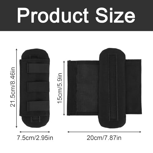 2pcs Shoulder Strap Pads, Soft Comfortable Strap Pads for Vest Plate Carriers Backpacks Nylon Breathable Replacement Cushion Padding Fit 2 to 3'' Sling Bag Crossbody Shoulder Straps (Black)