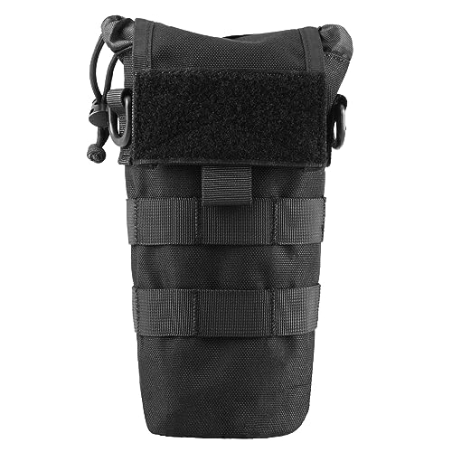 TRIWONDER Tactical MOLLE Water Bottle Pouch H2O Hydration Carrier, Military Bottle Holder Molle Drink Holder Travel Water Bottle Bag for Backpack Camping Outdoor - color: 02 Black