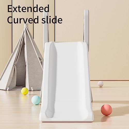 Toddler Slide Large Play Climber Slide PlaySet with Extra Long Slipping Slope Indoor Slide Kids Slide Toddler Playground Toddler Slide Outdoor Toys for Toddlers (Grey) - color: Gray