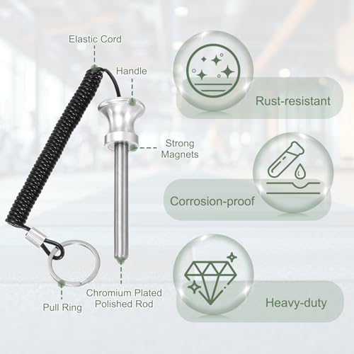 Weight Stack Pin, Weight Gym Pin Strength Training Equipment Replacement with Pull Rope for Commercial Home - color: Silver, size: 0.4 x 3.1 Inch