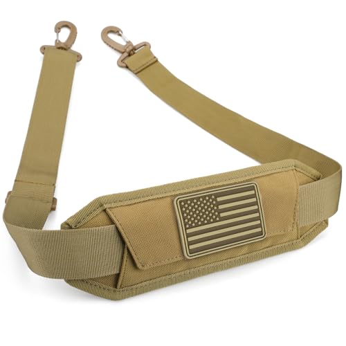 WYNEX Shoulder Strap, 55 inch Universal Bag Strap Replacement with Pad | Single Shoulder Strap with Detachable Thick Pad, Crossbody Bag Strap for Tactical Pouch Tool Bag Messenger Bag Luggage Duffle - color: Khaki, size: 1.5“ Strap