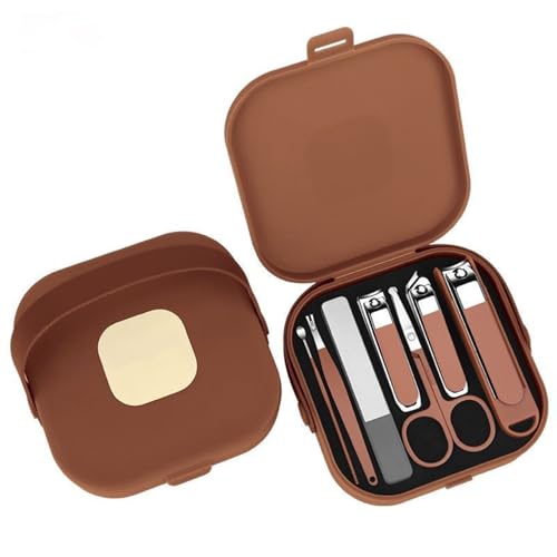 7-in-1 Nail Care Kit - Stainless Steel Pedicure Set with Portable Carrying Case, Anti-Splash Nail Clippers & Grooming Accessories for Home & Travel