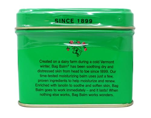 Bag Balm Skin Moisturizer Kit - Original Formula for Dry Skin, Hands, Feet, Lips, Cuticles, Elbows, Heels, Chafing, Pets & Livestock - Includes 1 8 oz Tin & 1 0.33 On The Go Tube