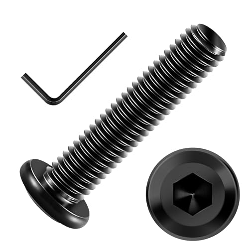 Mywish M5 x 25mm 20Pcs Flat Head Hex Socket Cap Screws Bolts, 304 Stainless Steel Furniture Bolts Full Thread & Hex Spanner, Black Zinc - color: Black-M5, size: 25mm