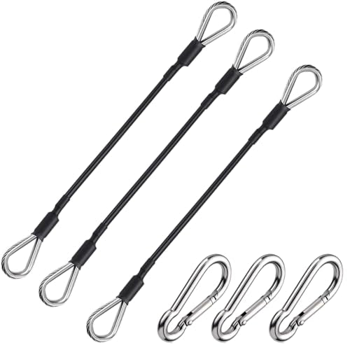 LOOEEL 3PCS Gym Cable Extension,Gym Extension Cable-Thick 0.2",Fitness Extension Rope Attachments Compatible Replacement Gym Cables Machine Extension for Tricep Pull Down,Leg Extensions Machine