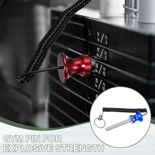 Weight Stack Pin, Weight Gym Pin Strength Training Equipment Replacement with Pull Rope for Commercial Home - color: Blue, size: 0.4 x 3.1 Inch