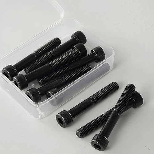 M10-1.5 x 50mm Socket Head Cap Screws, M10x1.5 Bolt, 12.9 Grade Alloy Steel, Allen Socket Drive, Black Oxide Finish, Half Thread, Quantity 10 - size: M10 x 50mm(10PCS)