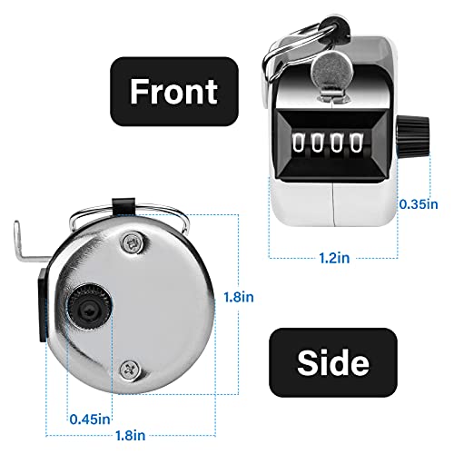 Tally Counter, 4-Digit Clicker Counter, Metal Hand Tally Counters Clicker Pitch Counter for Counting, Knitting, Coaching, Golf, Lap, Fishing - color: B-1 PCS