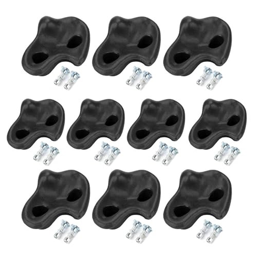 Demeras 10PCS Plastic Climbing Holds Grips Kids Climbing Stones Small Kids Toys Grip Climbing Rock Set for Climbing Frames Tree Houses (Black)